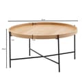 Pikkukuva 7 / 7: Rootz sohvapöytä 78x78x40 cm sohvapöytä puuta - metalli olohuoneen pöytä tammi - Designhuoneen pöytä moderni pyöreä - Puinen sohvapöytä - Olohuoneen p