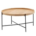 Pikkukuva 1 / 7: Rootz sohvapöytä 78x78x40 cm sohvapöytä puuta - metalli olohuoneen pöytä tammi - Designhuoneen pöytä moderni pyöreä - Puinen sohvapöytä - Olohuoneen p