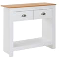 Pikkukuva 1 / 7: Rootz konsolipöytä 85x35x76 cm valkoinen - tammi design senkki moderni kapea - Arkistointipöytä eteinen laatikoilla ja säilytystilalla - Eteisen pöytä