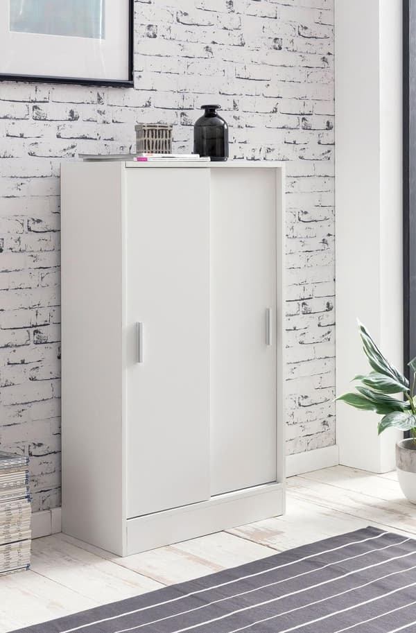 Rootz arkivskab træ 60 x 107,5 x 28,5 cm hvid - Design multifunktionsskab - Kontorskab Moderne - Kommode Hallmøbler - Skænk entre kommode - Lille opbe