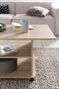 Miniatyrbillede 5 af 7: Rootz Design sofabord 95 x 51 x 54,5 cm Sonoma drejeligt med hjul - Sofabord Sofabord - Sofabord Loungebord - Sofabord med opbevaringsplads