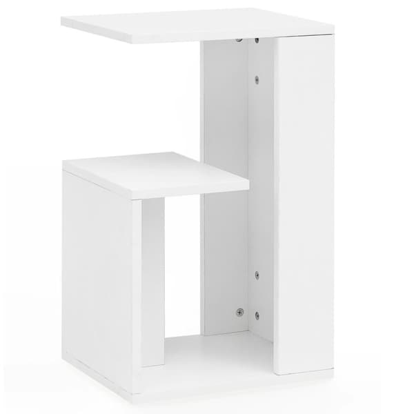 Rootz sidebord 35x29,5x60 cm træ Hvid Design Cantilever sofa - Sofabord lille moderne - Lille sofabord firkantet - Sofabord højt - Smalt bord stue
