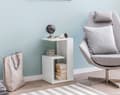 Miniatyrbillede 4 af 7: Rootz sidebord 35x29,5x60 cm træ Hvid Design Cantilever sofa - Sofabord lille moderne - Lille sofabord firkantet - Sofabord højt - Smalt bord stue