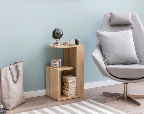 Rootz Sivupöytä 35x29,5x60 cm Puu Sonoma Design Sivupöytä Sohva - Sohvapöytä pieni moderni - Pieni sohvapöytä neliö - Sohvapöytä korkea - Kapea pöytä