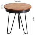 Miniatyrbillede 4 af 7: Rootz sidebord 43 x 45 x 43 cm Sheesham træ metal sofabord - Industriel stil Ægte træ borde Stue - Træbord Sofabord Metal ben - Anstellisch Dekotisch