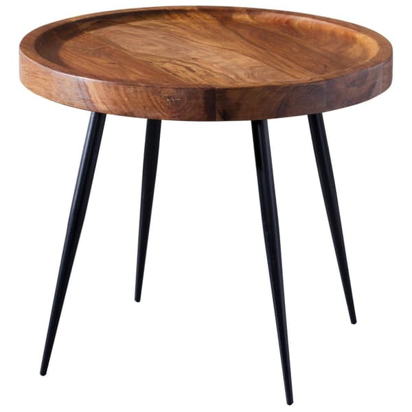 Rootz-sivupöytä 46 x 40 x 46 cm WL5.674 Sheesham-puumetallinen sohvapöytä - Industrial Style Real Wood -pöydät Olohuone - Puinen pöytä Sohvapöytä Meta