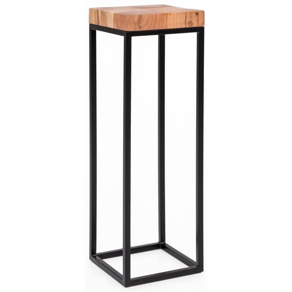 Rootz sidebord 30 x 97 x 30 cm Akacie metal sidebord højt - Industriel stil lille bord Stue - Træbord med metalben - Abstelltisch Blumentisch Naturlig