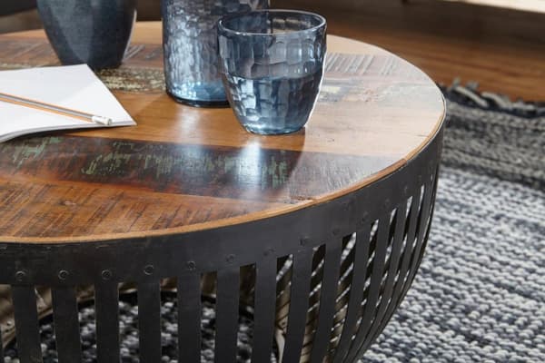 Rootz soffbord 70x33x70 cm trä - vardagsrumsbord i metall Industriellt - Trådkorgsbord vardagsrum - Soffbord med metallstomme - Club Table Loungebord