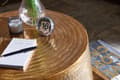 Miniatyrbild 5 av 6: Rootz Soffbord 60x36x60 cm Sidobord i aluminium Guld Orientaliskt Runt - Platt hamrat soffbord metall - Design Vardagsbord Modernt - Loungebord Indian