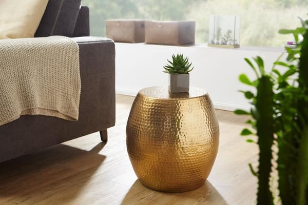 Rootz sivupöytä 42 x 42 x 42 cm alumiininen kultapöytä itämainen pyöreä - Designer arkistointipöytä metalli Moderni - Antischisch Schmal - Pieni Hamme