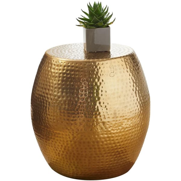 Rootz sidebord 42 x 42 x 42 cm aluminium guld bord orientalsk rundt - Designer arkiveringsbord metal Moderne - Antischisch Schmal - Lille Hammerschlag