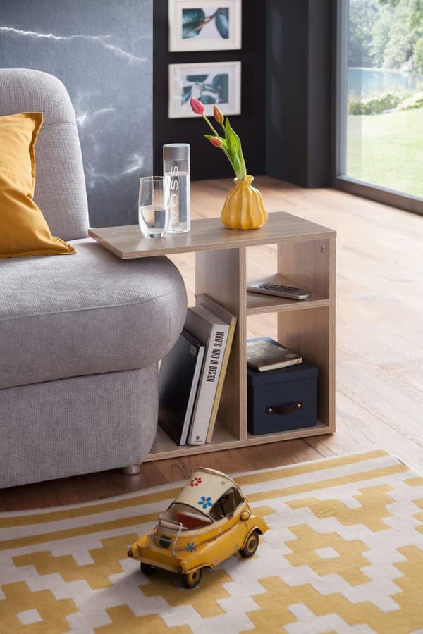 Rootz sivupöytä 50x50x30 cm puinen Sonoma Design sivupöytäsohva - Sohvapöytä pieni moderni - Pieni sohvapöytä neliö - Sohvapöytä korkea - Kapea pöytä