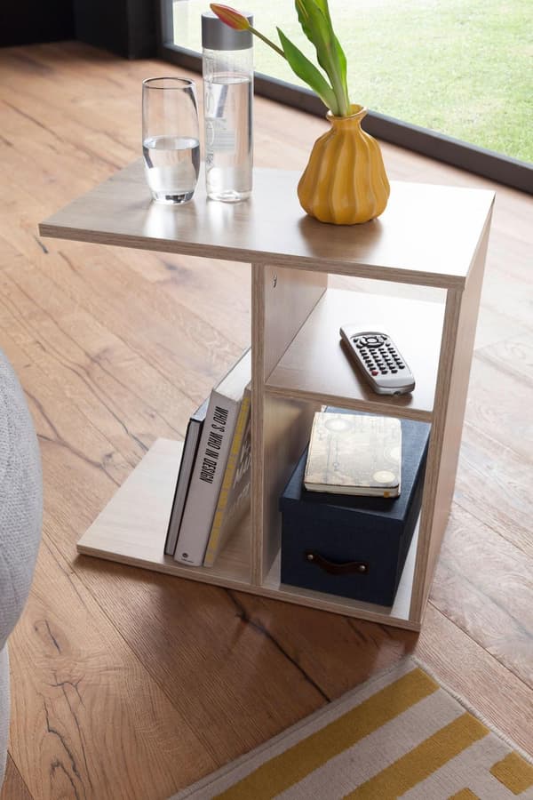Rootz sivupöytä 50x50x30 cm puinen Sonoma Design sivupöytäsohva - Sohvapöytä pieni moderni - Pieni sohvapöytä neliö - Sohvapöytä korkea - Kapea pöytä