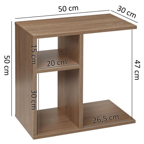 Rootz sivupöytä 50x50x30 cm puinen Sonoma Design sivupöytäsohva - Sohvapöytä pieni moderni - Pieni sohvapöytä neliö - Sohvapöytä korkea - Kapea pöytä