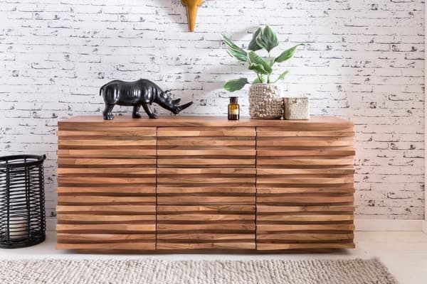 Rootz 160 x 75 x 43 cm Træ Acacia Natural - Landlig kommode & låger - Entre skabsskab