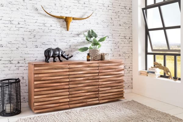 Rootz 160 x 75 x 43 cm Træ Acacia Natural - Landlig kommode & låger - Entre skabsskab