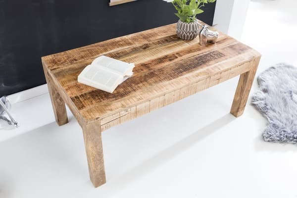 Rootz-pöytä 110 x 60 x 47 cm massiivipuuta Mango Natur - Maalaistyylinen olohuonepöytä Maalaistyylinen sohvapöytä Massiivipuinen olohuone