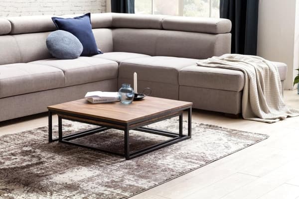 Rootz 2-teilig massivt trä 75 x 75 x 27 cm - Design vardagsrumsbord Sheesham wood - Vardagsrum Loungebord Palisander massiv med metallben