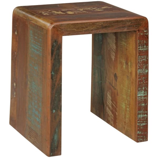 Rootz sidebord 45 x 40 x 55 cm massivt træ Mango Genbrug Shabby - Lille stuebord Natbord Bådtræ natkonsol