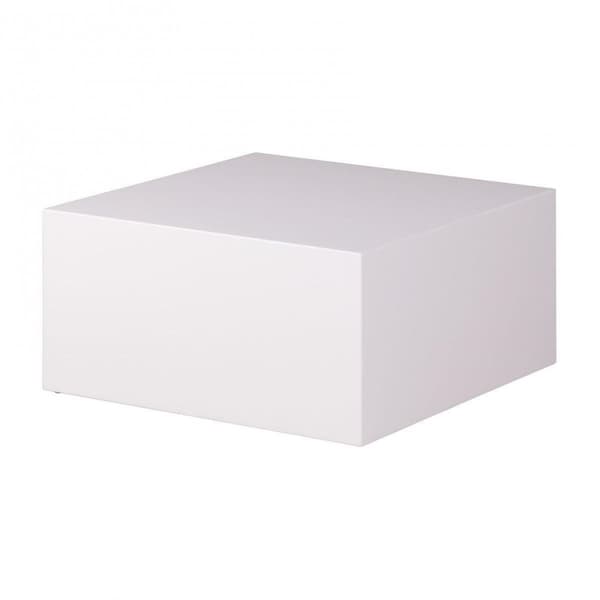 Rootz soffbord 60 x 60 x 30 cm högblank MDF vitlackerad - Design vardagsrumsbord Kub fyrkantig - Lounge sidobord kubform