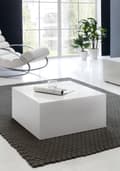 Miniatyrbild 2 av 7: Rootz soffbord 60 x 60 x 30 cm högblank MDF vitlackerad - Design vardagsrumsbord Kub fyrkantig - Lounge sidobord kubform