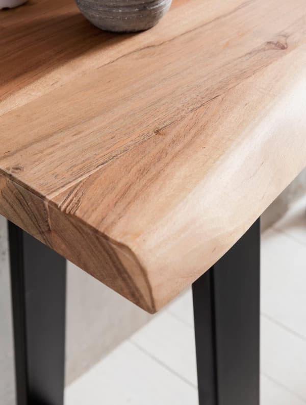 Rootz konsolbord log massivt træ konsol Acacia Secretary 120 x 45 cm Wane skrivebord Landhaus dressing