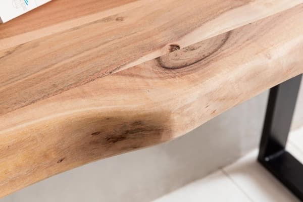 Rootz konsolbord log massivt træ konsol Acacia Secretary 120 x 45 cm Wane skrivebord Landhaus dressing