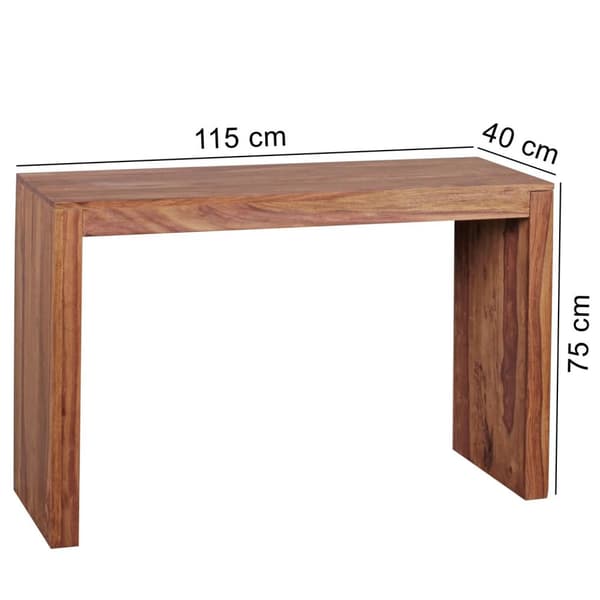 Rootz konsolipöytä Massiivipuuta Sheesham konsolipöytä 115 x 40 cm mökkityylinen työpöytä luonnonpuu moderni