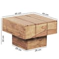 Pikkukuva 5 / 7: Rootz-pöytä kovapuusta Acacia sohvapöytä 44 x 44 x 30 cm sohvapöytä Massiivinen leveä kuutio neliö
