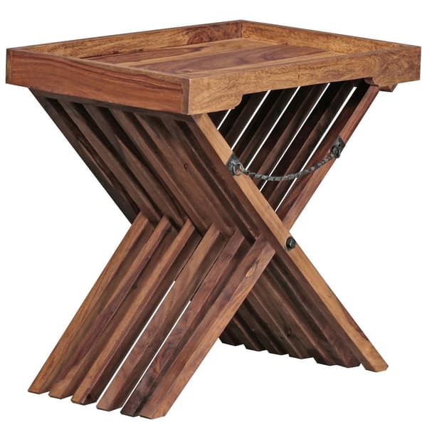 Rootz bord massivt trä sheesham design hopfällbar serveringsbricka och bordsram hopfällbar lantlig stil