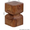 Pikkukuva 6 / 6: Rootz-sivupöytä WL1.562 Sheesham massiivipuuta 30x45x30cm Maalaismainen koristepöytä - Kukkapöytä Pieni puinen pöytä - Sohvalisäpöytä Ruskea- Pieni ai
