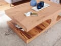 Miniatyrbillede 4 af 7: Rootz sofabord massivt træ Acacia 118 cm bredt spisebord design mørkebrunt bord i landstil