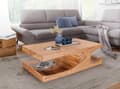 Miniatyrbillede 6 af 7: Rootz sofabord massivt træ Acacia 118 cm bredt spisebord design mørkebrunt bord i landstil