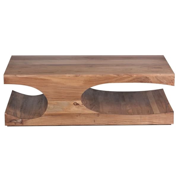 Rootz sofabord massivt træ Acacia 118 cm bredt spisebord design mørkebrunt bord i landstil