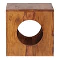Miniatyrbillede 4 af 4: Rootz sidebord massivt træ Sheesham 35x35 cm Cube stuebord design landlig sofabord firkantet