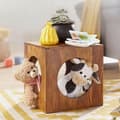 Miniatyrbillede 1 af 4: Rootz sidebord massivt træ Sheesham 35x35 cm Cube stuebord design landlig sofabord firkantet