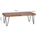 Miniatyrbillede 7 af 7: Rootz sofabord massivt træ akacie 115 cm bredt stuebord design metalben sidebord i landlig stil