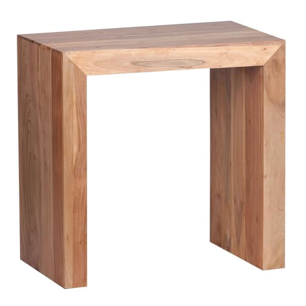 Rootz sidebord massivt træ akacie 60 x 35 cm stuebord design mørkebrunt sofabord i landlig stil