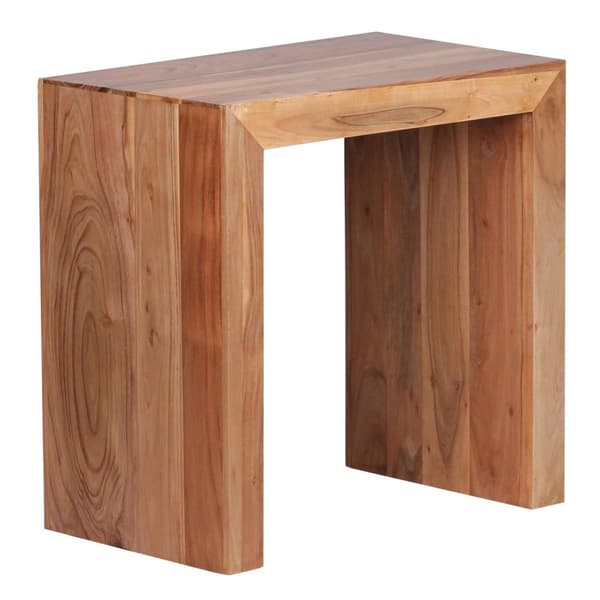 Rootz sidobord massivt trä akacia 60 x 35 cm vardagsrumsbord design mörkbrunt soffbord i lantlig stil