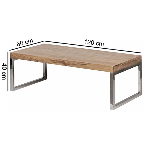 Rootz sofabord massivt træ Acacia 120 cm bredt spisebord design mørkebrunt bord i landstil