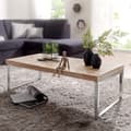 Miniatyrbillede 2 af 7: Rootz sofabord massivt træ Acacia 120 cm bredt spisebord design mørkebrunt bord i landstil