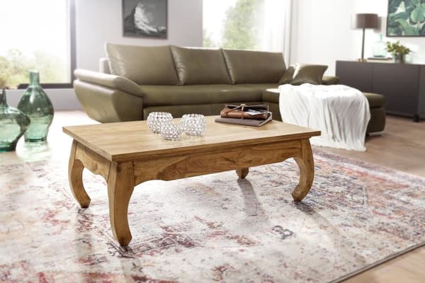 Rootz sofabord massivt træ akacie 110 cm bredt stuebord design naturprodukt landhusstil sidebord