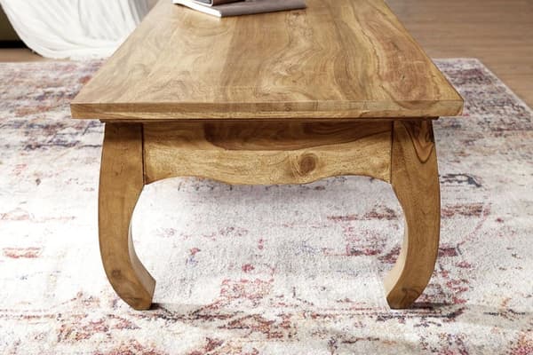 Rootz sofabord massivt træ akacie 110 cm bredt stuebord design naturprodukt landhusstil sidebord