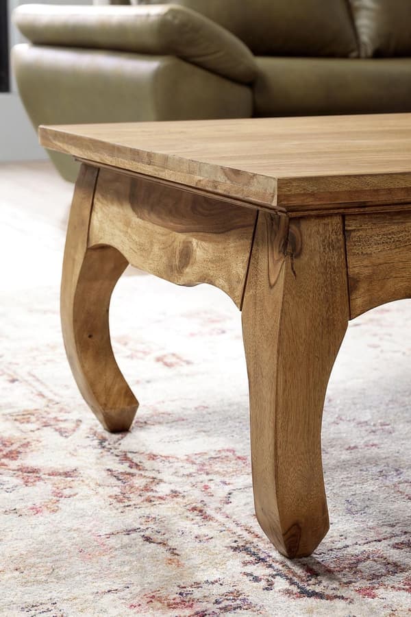 Rootz sofabord massivt træ akacie 110 cm bredt stuebord design naturprodukt landhusstil sidebord