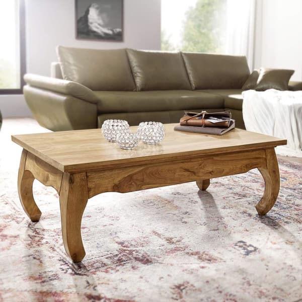 Rootz sofabord massivt træ akacie 110 cm bredt stuebord design naturprodukt landhusstil sidebord