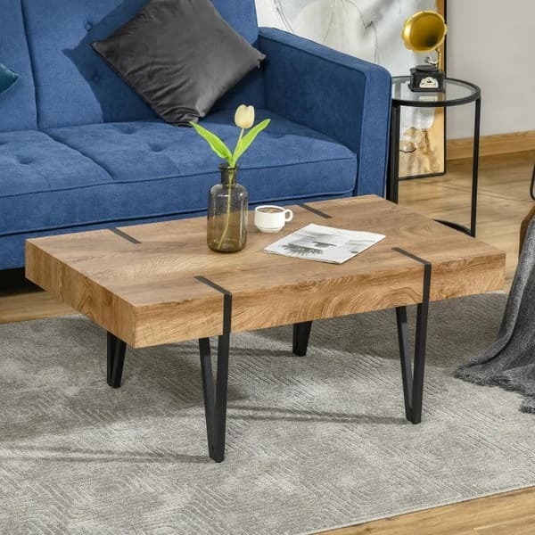 Rootz Soffbord - Sidobord - Industriell design - Svart + Brun - 105 cm x 60 cm x 42 cm