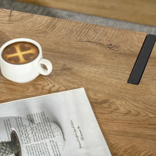Rootz Soffbord - Sidobord - Industriell design - Svart + Brun - 105 cm x 60 cm x 42 cm