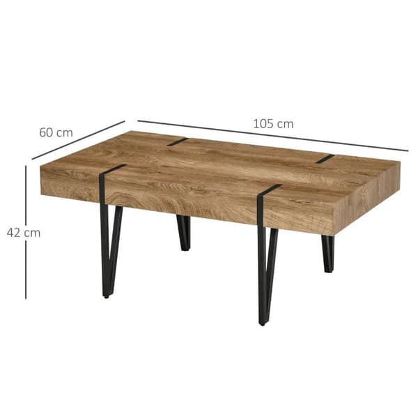 Rootz Soffbord - Sidobord - Industriell design - Svart + Brun - 105 cm x 60 cm x 42 cm
