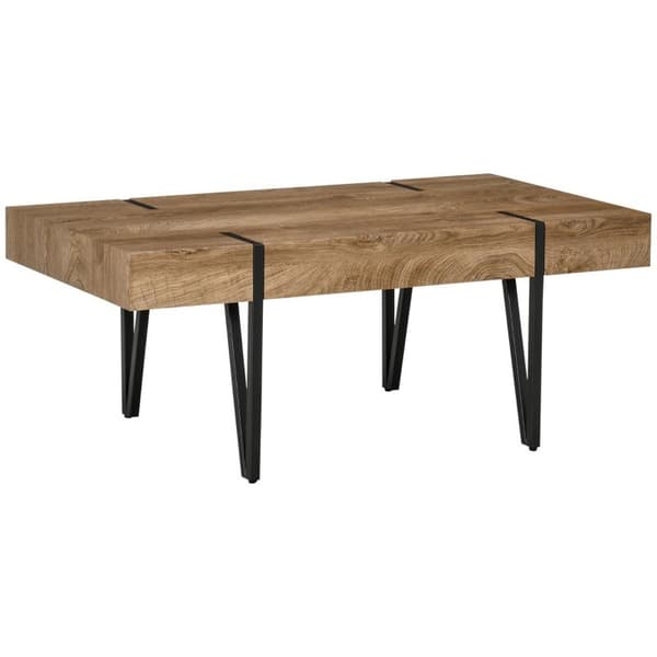 Rootz Sofabord - Sidebord - Industrielt design - Sort + Brun - 105 cm x 60 cm x 42 cm