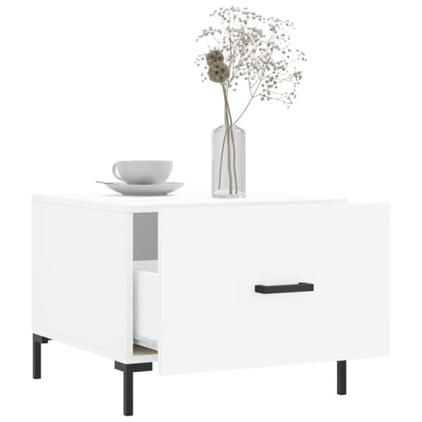 vidaXL Salongbord 2 stk hvit 50x50x40 cm konstruert tre